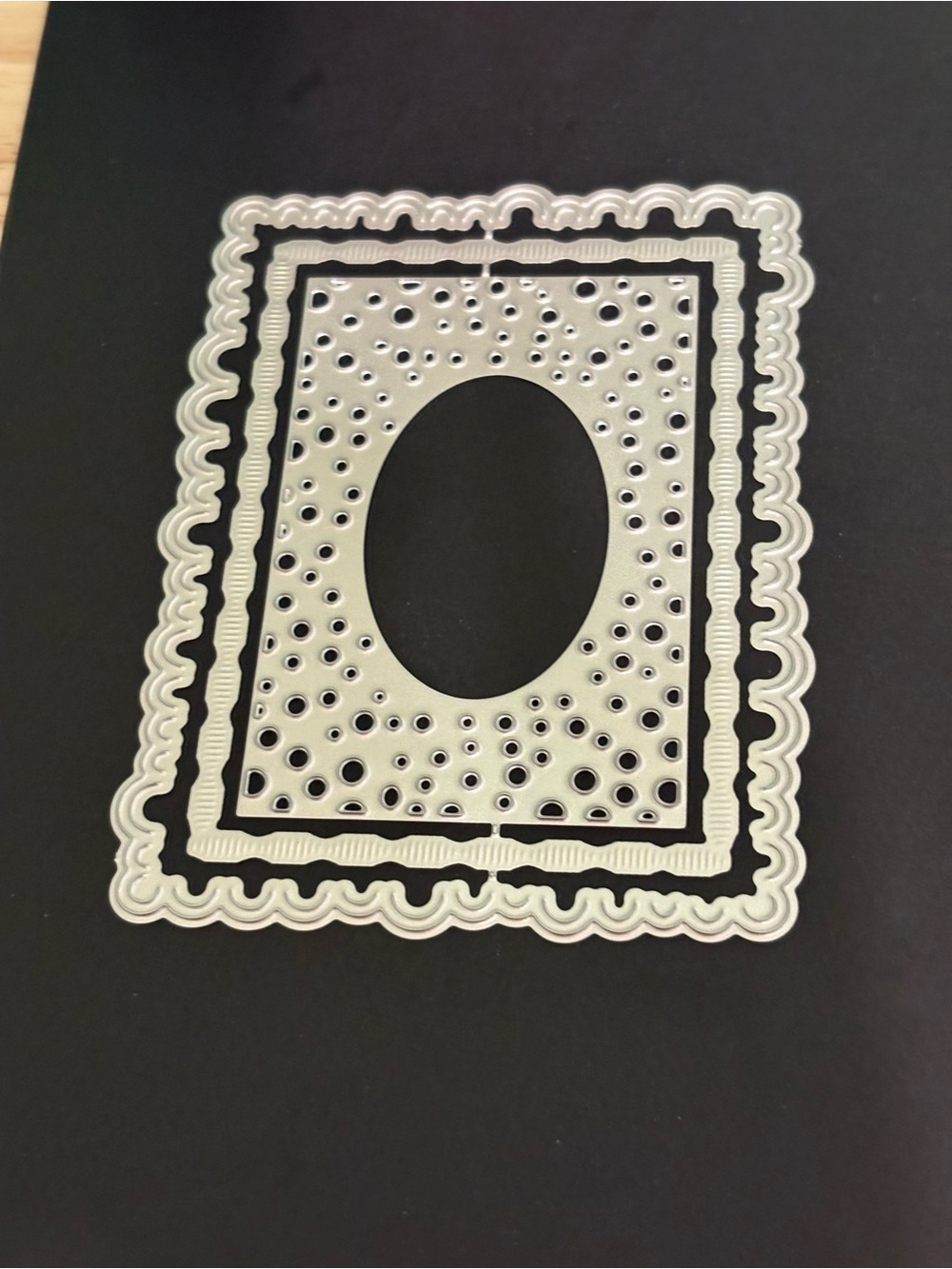 Silver Decorative Metal Frame Die-Cut for Crafting